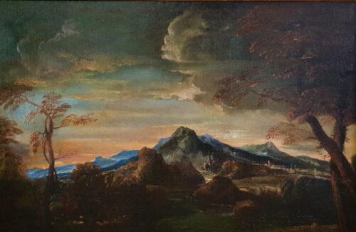 oeuvre de louis cretey - paysage montagneux - huile sur toile
