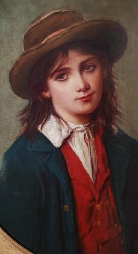 oeuvre de alexis vollon - portrait d’enfant - huile sur toile