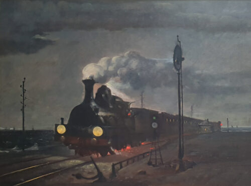 oeuvre de louis beysson - la locomotive - huile sur toile