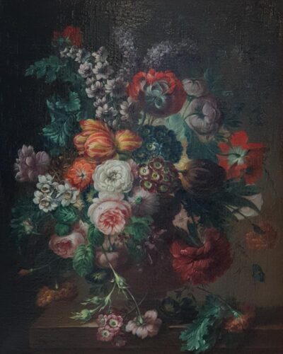 oeuvre de jean-françois bony - bouquet de fleurs - huile sur toile