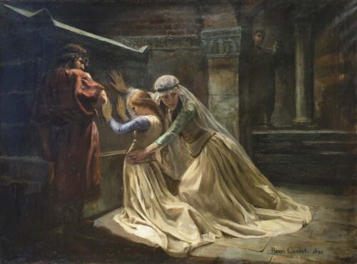 oeuvre de henri cambet - droit d’asile - huile sur toile