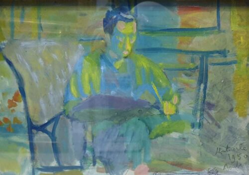 oeuvre de paul philibert-charrin - autoportrait - huile sur papier