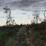 Paysage animé le soir