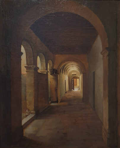 oeuvre de fleury richard - une traboule - huile sur toile