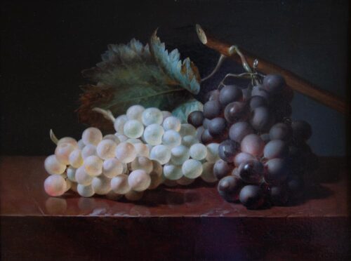 oeuvre de jean-baptiste gallet - grappe de raisins - huile sur toile