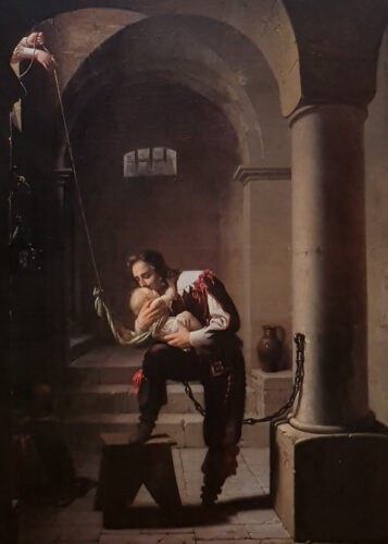 oeuvre de michel-philibert genod - un prisonnier d’état sous louis xiii - huile sur toile