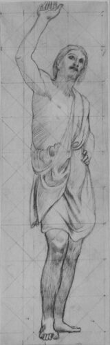 oeuvre de pierre puvis de chavannes - etude pour un lanceur de javelot - fusain sur papier