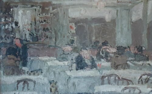 oeuvre de henri lachièze-rey - le restaurant gris - huile sur toile