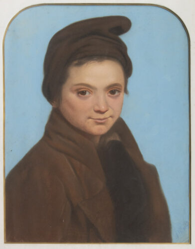oeuvre de jean-louis lacuria - portrait d’un petit savoyard - pastel sur papier