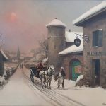 Vue de village en hiver