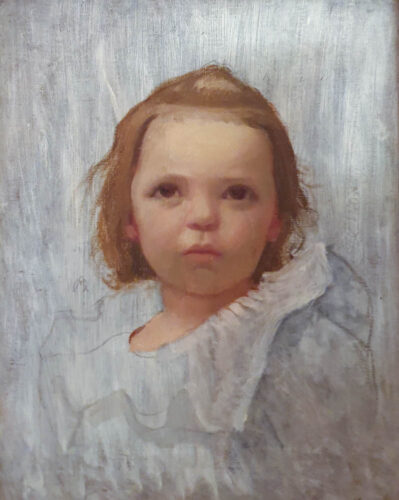 oeuvre de auguste morisot - portrait de marcelle à l’âge de 3 ans - huile sur toile