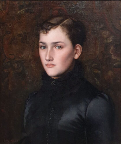 oeuvre de jean-baptiste poncet - portrait de femme - huile sur toile