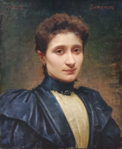oeuvre de joanny paquier-sarrasin - portrait de femme - huile sur toile
