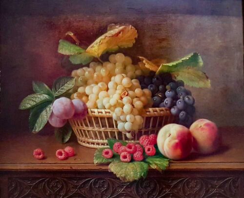 oeuvre de jacques-claude pizzetty - nature morte aux fruits - huile sur panneau
