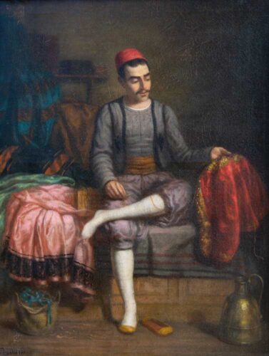 oeuvre de louis pradard - ismael brodeur à tunis - huile sur toile