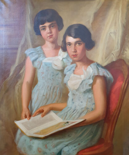 oeuvre de anonyme - les jeunes filles - huile sur toile