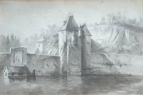 oeuvre de jean-jacques de boissieu - ancienne porte de vaise – lyon - plume, encre grise et lavis gris sur papier