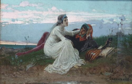 oeuvre de paul chenavard - couple - huile sur toile