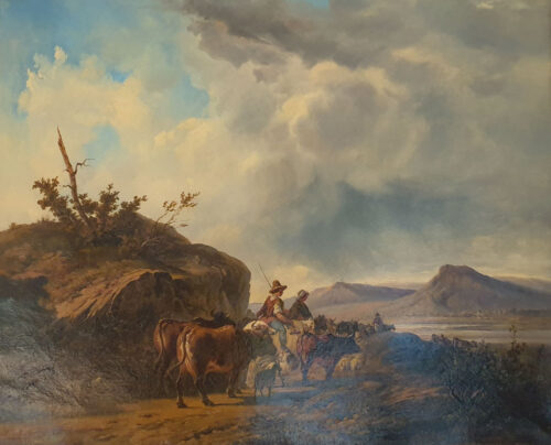 oeuvre de alexandre dubuisson - paysage d’italie - huile sur toile