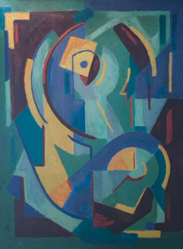 oeuvre de daniel gloria - abstraction - huile sur panneau d'isorel