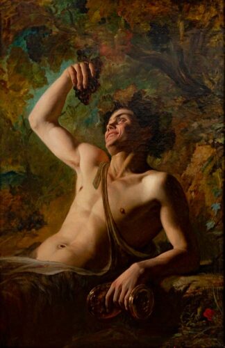 oeuvre de françois-frédéric grobon - bacchus - huile sur toile