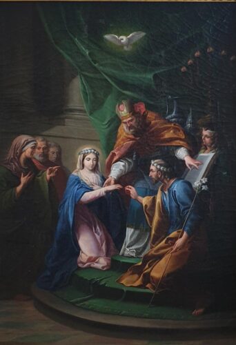 oeuvre de victor orsel - mariage mystique d’après van loo - huile sur toile