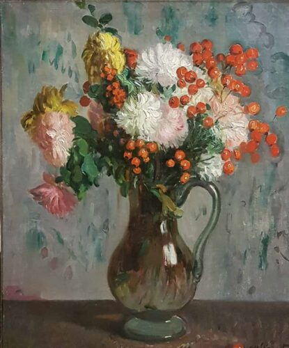 oeuvre de charles sénard - bouquet - huile sur toile