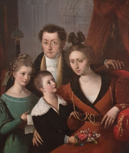 oeuvre de claude mathias soulary - une famille - huile sur toile