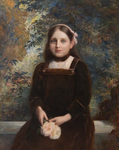 oeuvre de tony tollet - portrait de jeune fille - huile sur toile