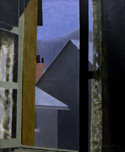 oeuvre de pierre pelloux - la fenêtre ouverte sur monestiers - huile sur toile