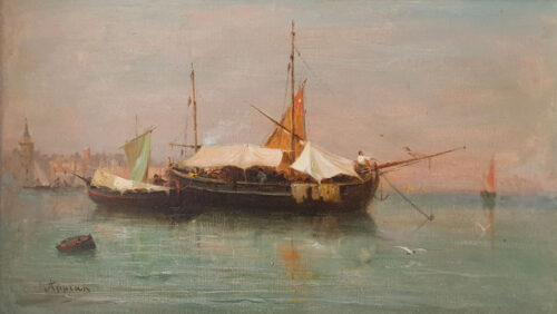 oeuvre de adolphe appian - a venise - huile sur toile