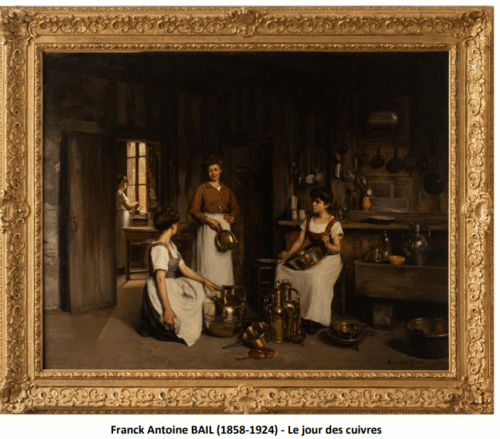 oeuvre de franck antoine bail - le jour des cuivres - huile sur toile
