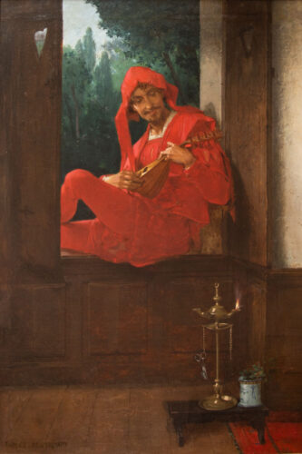 oeuvre de james bertrand - scène du faust - huile sur toile