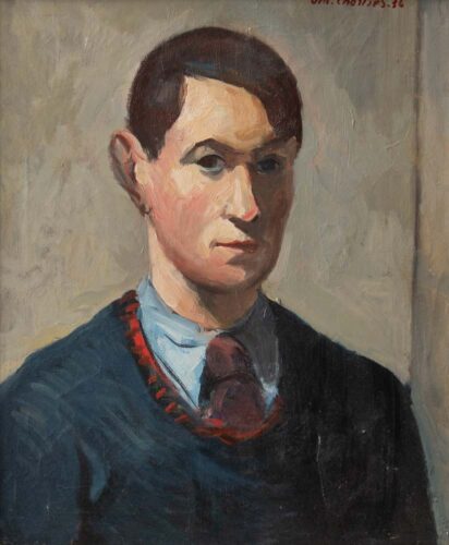 oeuvre de antoine chartres - autoportrait - huile sur toile