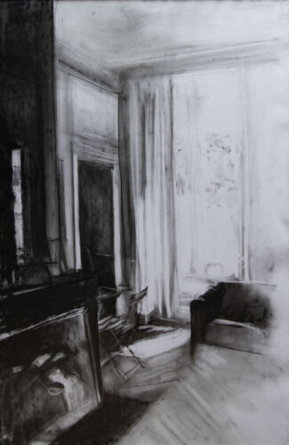 oeuvre de marie-france chevalier - intérieur - gouache, acrylique et pastel sur papier