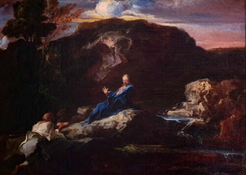 oeuvre de louis cretey - la tentation du christ - huile sur toile