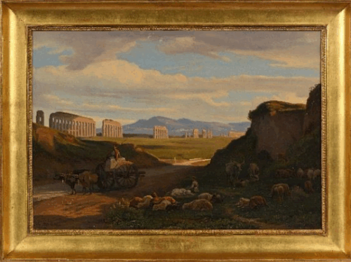 oeuvre de isidore flachéron - vue de sélimonte - huile sur toile