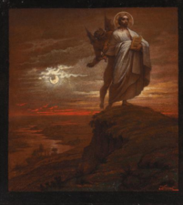 oeuvre de jean-baptiste frenet - la tentation du christ - pierre noire sur papier