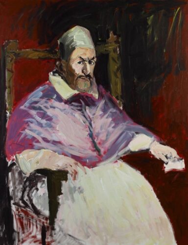 oeuvre de patrice giorda - le pape rouge (n°2) - acrylique sur toile