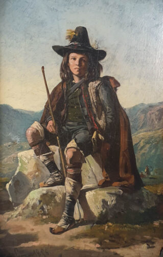 oeuvre de louis guy - le petit berger - huile sur panneau
