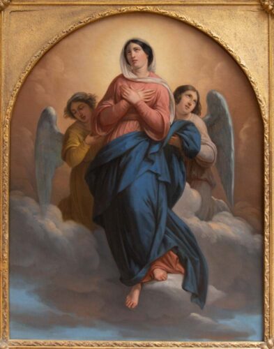 oeuvre de jean-marie jacomin - assomption de la vierge - huile sur toile