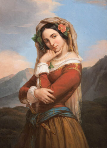 oeuvre de jean-marie jacomin - princesse circassienne - huile sur panneau