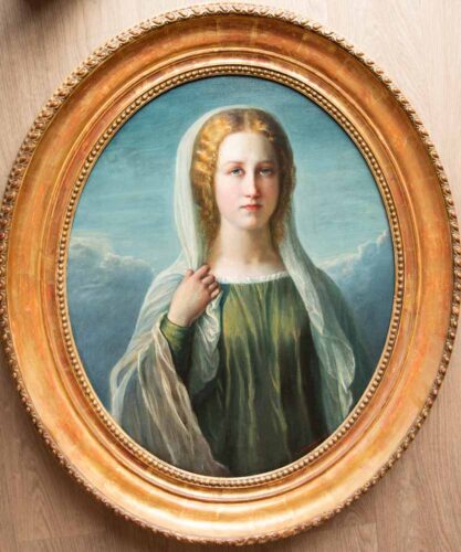 oeuvre de louis janmot - grand portrait de femme - huile sur toile