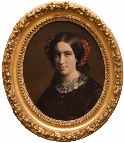 oeuvre de louis janmot - portrait de dame - huile sur toile