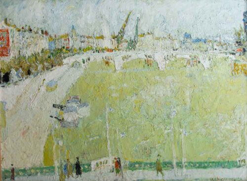 oeuvre de henri lachièze-rey - pont à lyon - huile sur toile