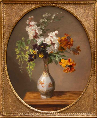 oeuvre de jean étienne joanny maisiat - bouquet de fleurs - huile sur toile