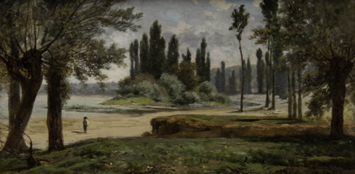 oeuvre de antoine ponthus-cinier - la saône à saint germain au mont d’or - huile sur toile