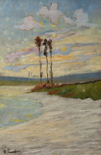oeuvre de philippe pourchet - les trois arbres - huile sur toile