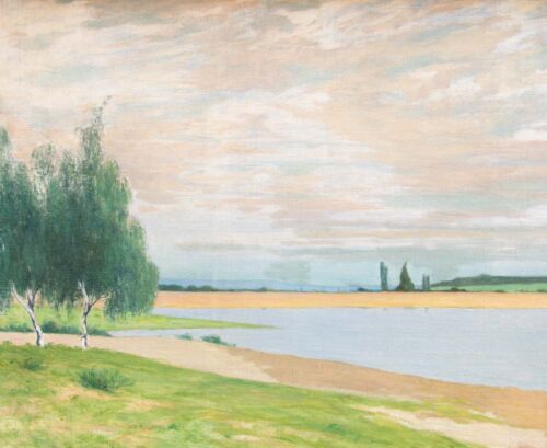 oeuvre de philippe pourchet - étang de la dombes - huile sur toile