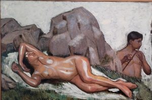oeuvre de maurice tête - arthémis - huile sur toile